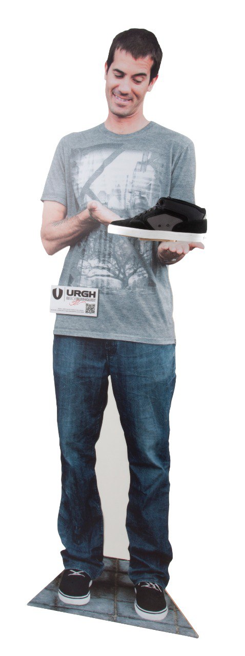 Display promocional em tamanho real