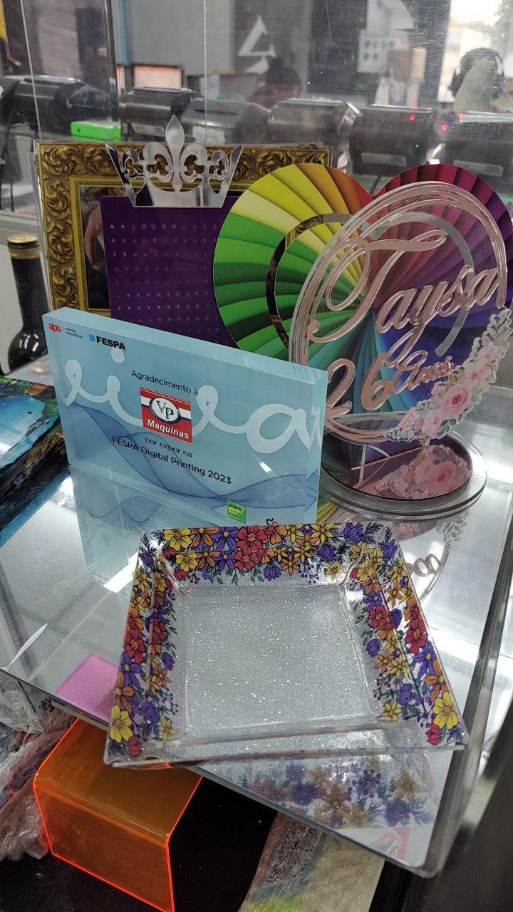 Mostruário de peças em feira