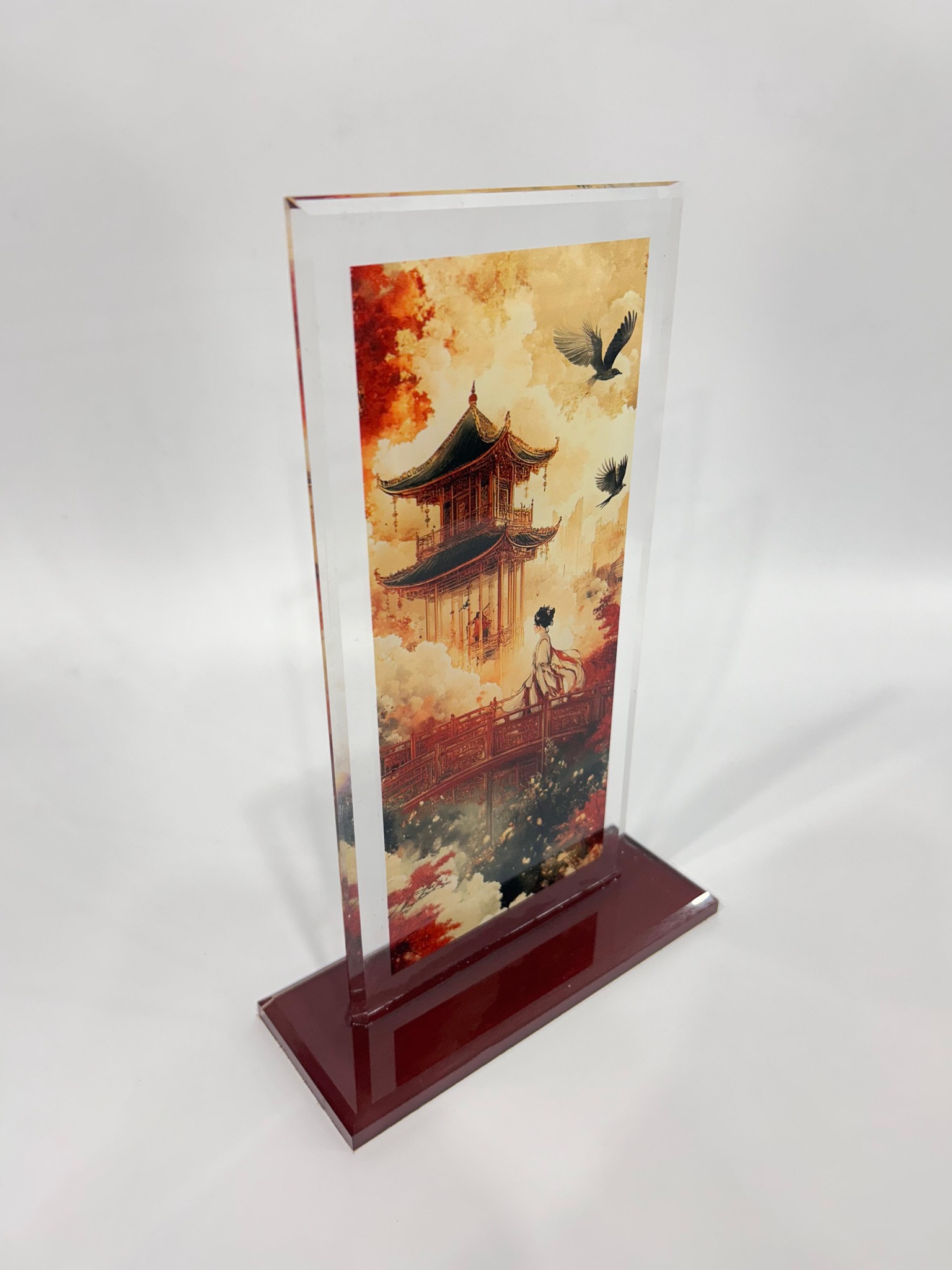 Troféu decorativo com arte oriental