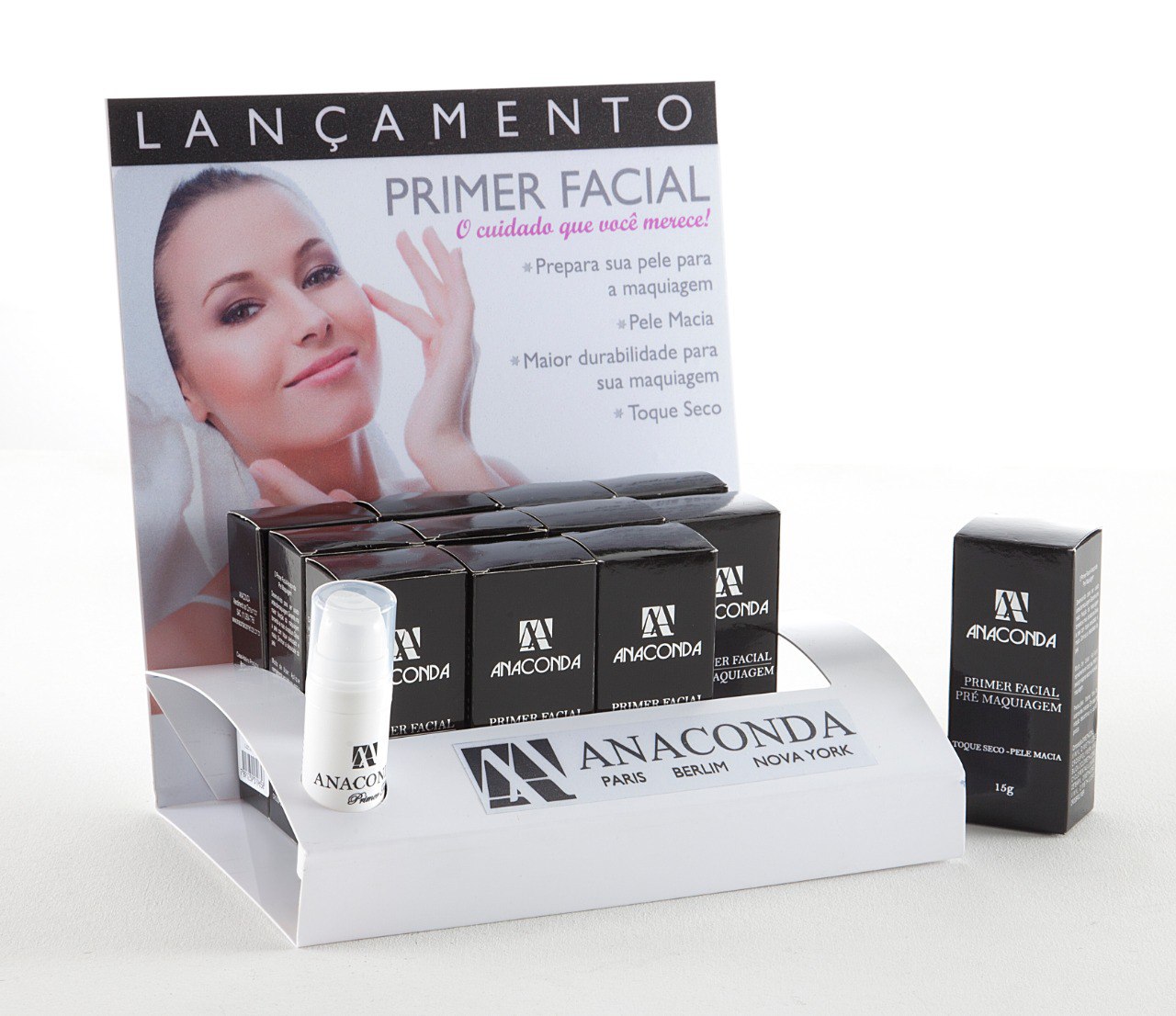Display de balcão para primer facial